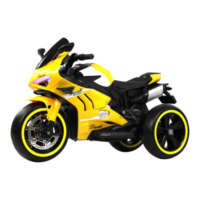Детский электромотоцикл RiverToys М777БХ жёлтый 01